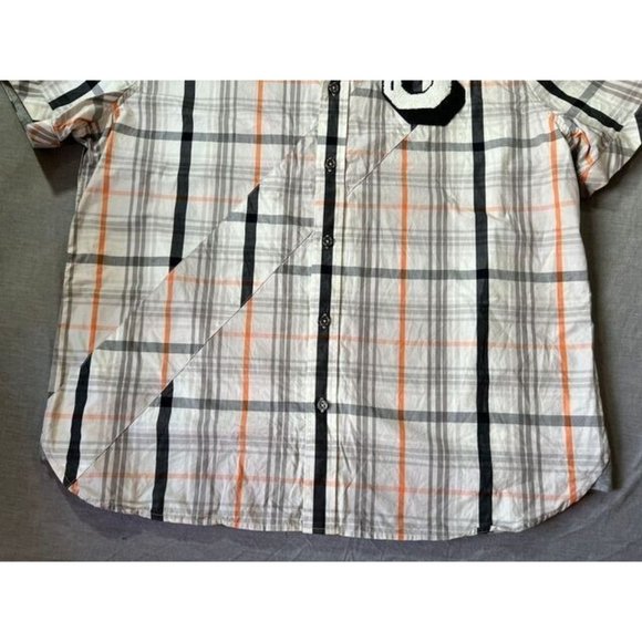 Cavi Button Up Shirt Adult Extra Large White Plaid Short Sleeve Casual Mens. - Picture 3 of 8